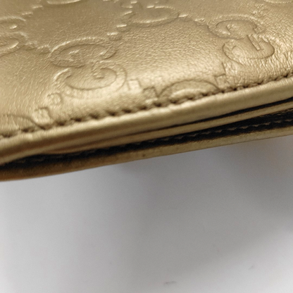 GUCCI Signature金色牛皮老花,压纹钱包-(SKU)-13768073