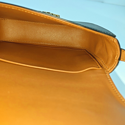 CELINE TRIOMPHE Nano Brown Coated Canvas Triumph Monogram Crossbody Bag, Shoulder Bag with Gold Hardware-(SKU)-952939919