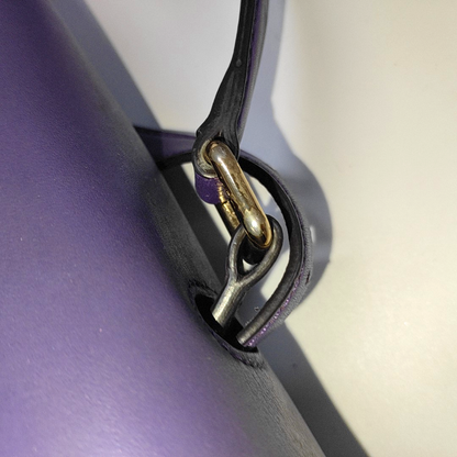MCM Purple Leather Single Shoulder Bag Handbag Crossbody Bag Golden hardware Removable shoulder strap-(SKU)-14183353