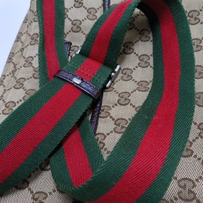 GUCCI GG Imprime Khaki Canvas Monogram Crossbody Shoulder Bag Silver Hardware-(SKU)-958715963