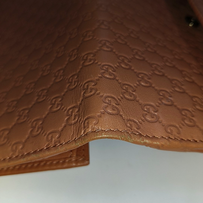 GUCCI Nude Pink Cowhide Monogram Embossed Wallet Golden hardware-(SKU)-933631362