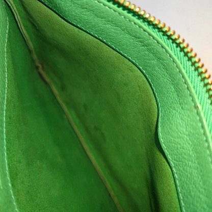 CELINE TRIO Small size Green Sheepskin Shoulder Bag Golden hardware-(SKU)-947272466