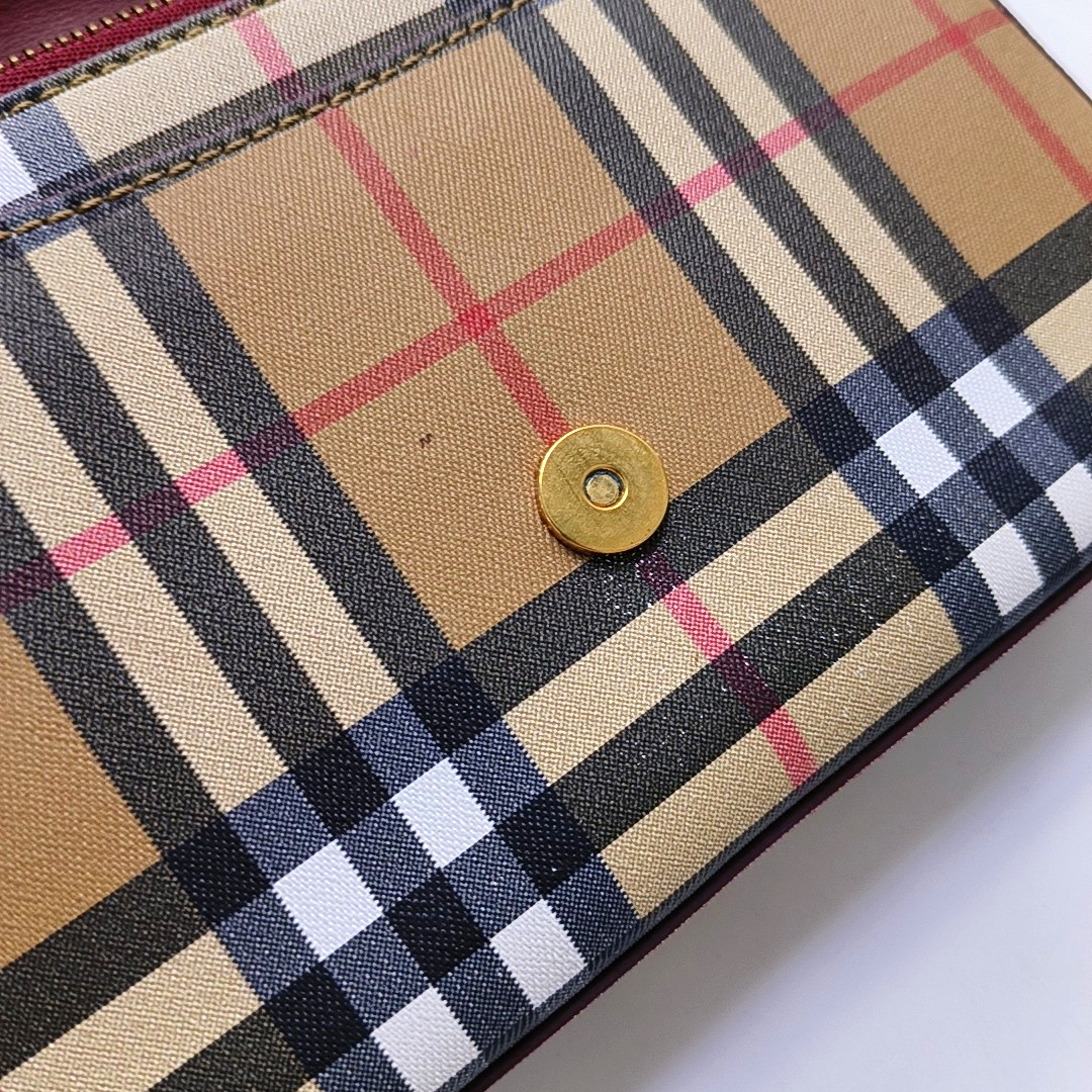 BURBERRY Small size Red Cowhide Single Shoulder Bag Golden hardware Removable shoulder strap-(SKU)-954789335