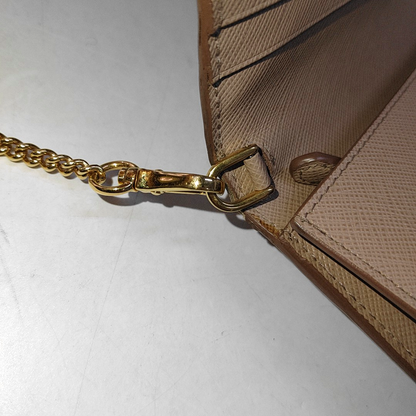 PRADA Khaki Calfskin Crossgrain Crossbody Bag Single Shoulder Bag Golden hardware Removable shoulder strap-(SKU)-941086582