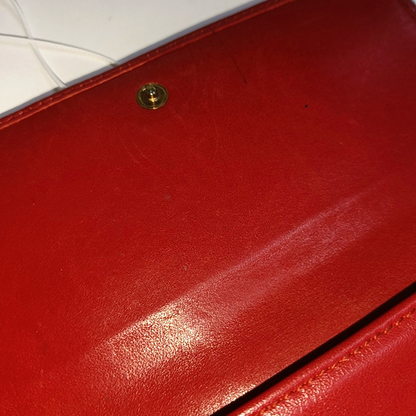 FERRAGAMO Red Leather Wallet Golden hardware-(SKU)-940253959