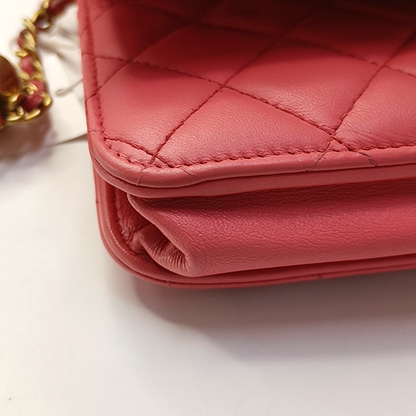 CHANEL TRENDY CC Pink Lamb Leather Quilted Shoulder Bag with Removable Strap-(SKU)-958650278