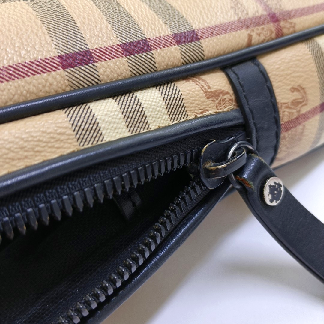 BURBERRY Multicolor Coated Canvas Battle Horse Plaid Handbag Black hardware-(SKU)-947581413