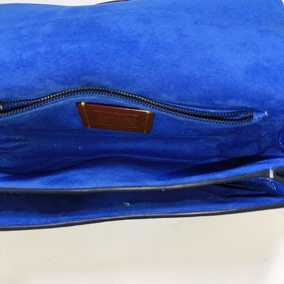 COACH PILLOW TABBY 26 Blue Cowhide Single Shoulder Bag Sling Bag Tote Silver Hardware Removable shoulder strap-(SKU)-943358336