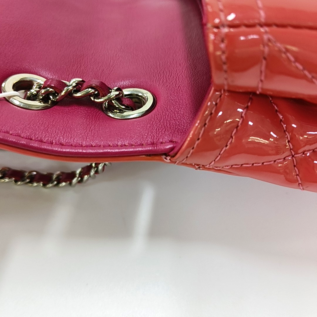 CHANEL CLASSIC FLAP Pink Patent Leather Quilted Shoulder Bag Tote Crossbody with Detachable Strap-(SKU)-955718315