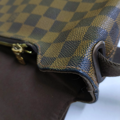LOUIS VUITTON BROOKLYN Medium size Brown Coated Canvas Checkerboard Crossbody Shoulder Bag Golden hardware-(SKU)-960589506