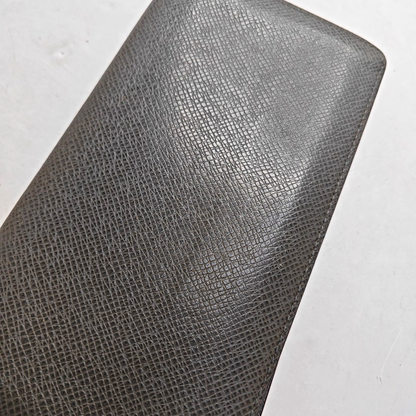 LOUIS VUITTON BRAZZA Gray Cowhide Wallet Silver Hardware-(SKU)-948585985