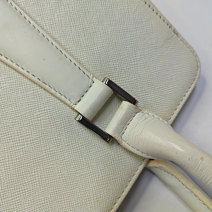 BURBERRY Tote bag Small size White Cowhide Textured Handbag Silver Hardware-(SKU)-946077428