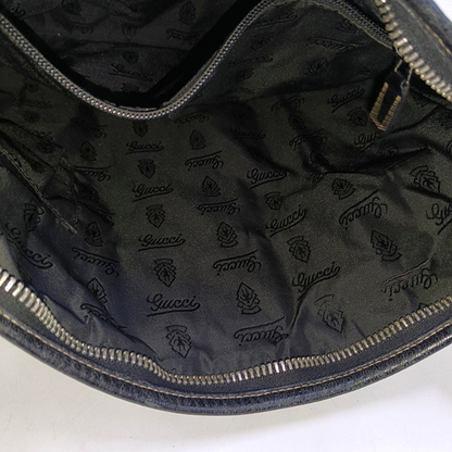 GUCCI Black Leather Studs Single Shoulder Crossbody Bag Golden hardware-(SKU)-946015395