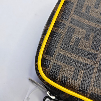 FENDI Small size Black Coated Canvas Single Shoulder Bag Golden hardware-(SKU)-945422006