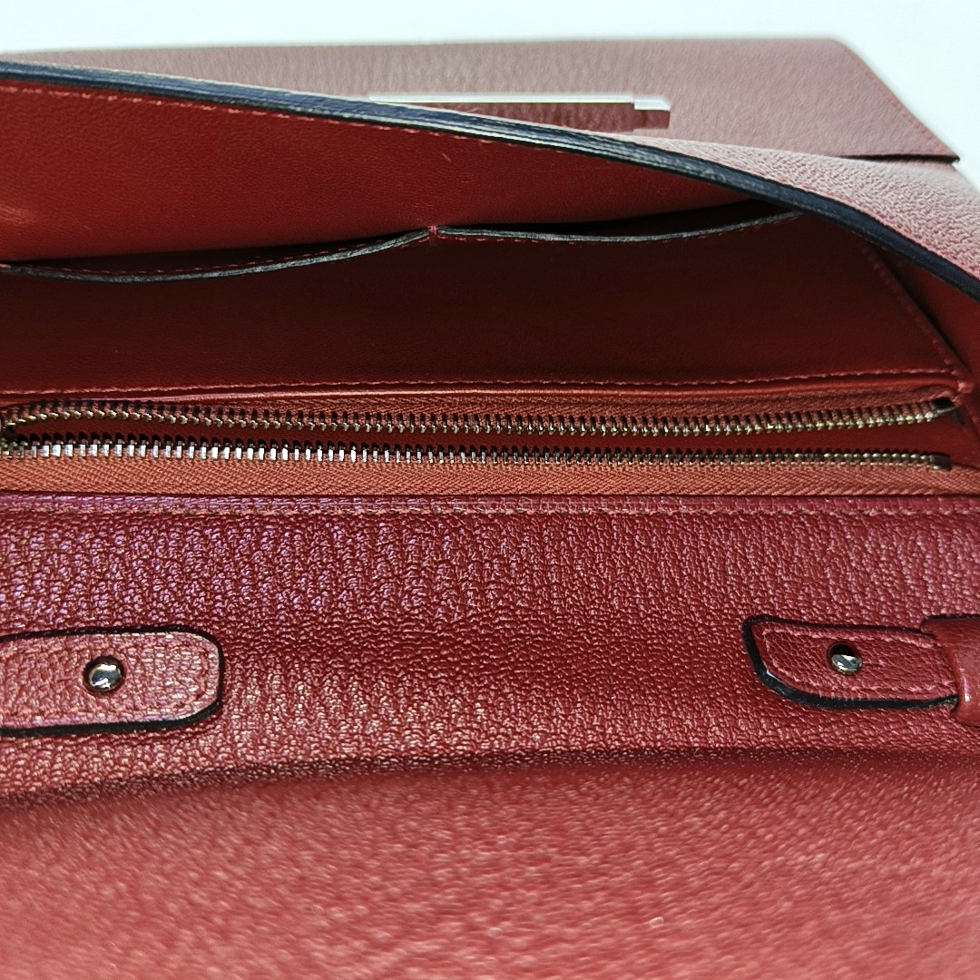 HERMÈS Cinhetic Red Chèvre Mysore Goat Leather Shoulder Bag Tote Bag Silver Hardware D Detachable Strap-(SKU)-957717747