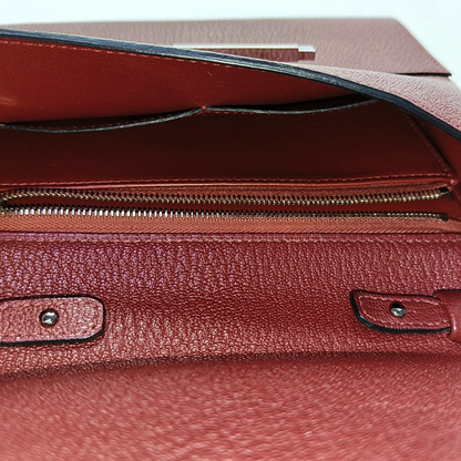 HERMÈS Cinhetic Red Chèvre Mysore Goat Leather Shoulder Bag Tote Bag Silver Hardware D Detachable Strap-(SKU)-957717747