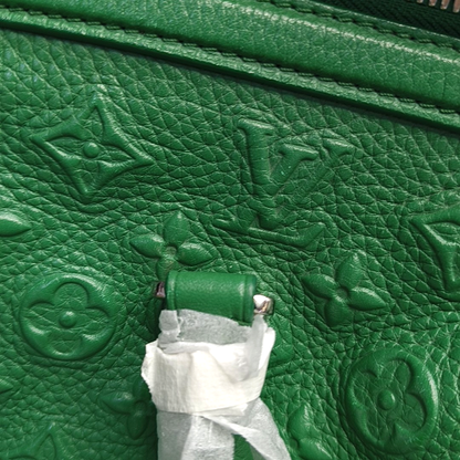 LOUIS VUITTON NEO PAPILLON Green leather monogram embossed Boston bag shoulder bag handbag crossbody bag with silver hardware and removable shoulder strap-(SKU)-950486296