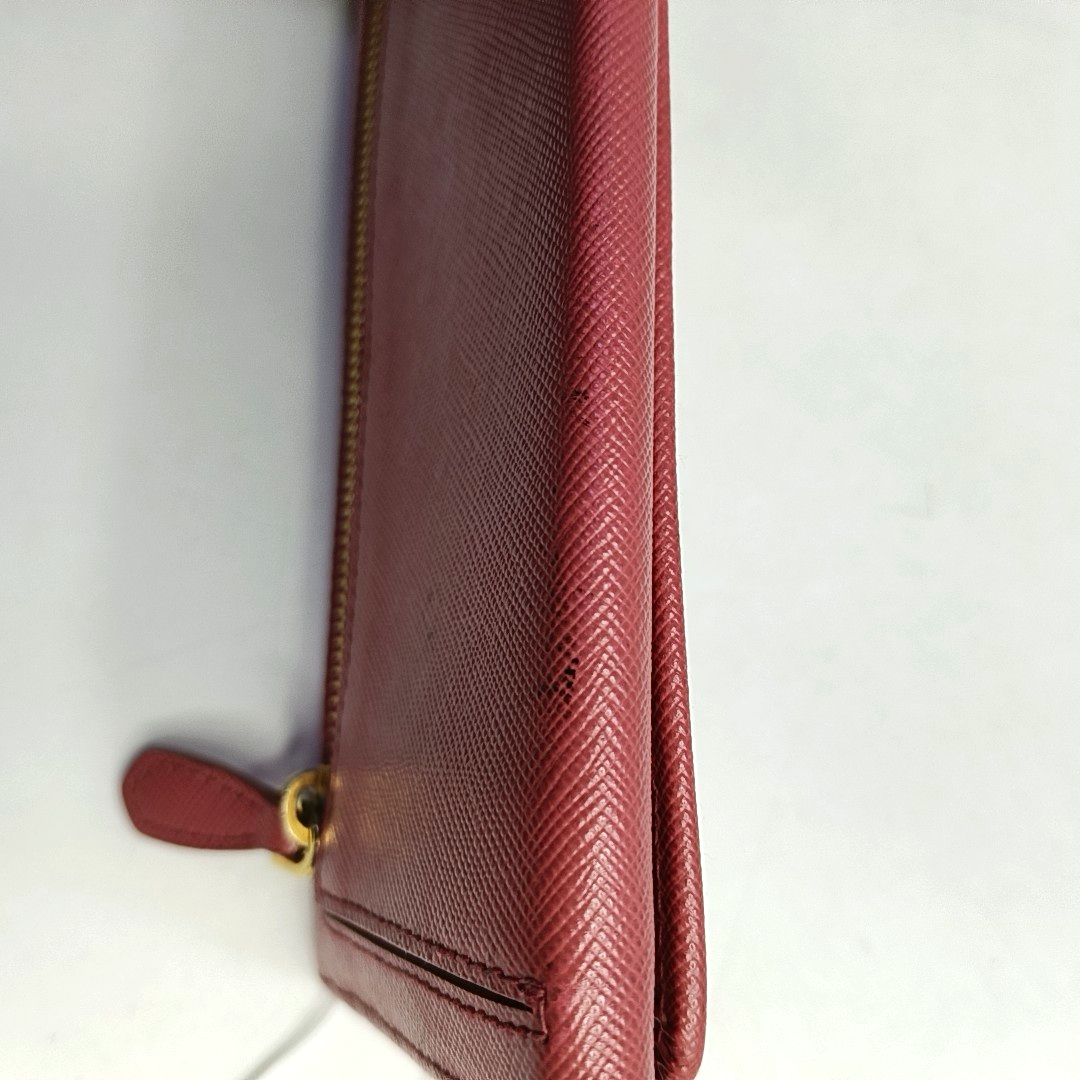 PRADA Pink cowhide cross-grain wallet Golden hardware-(SKU)-955720758