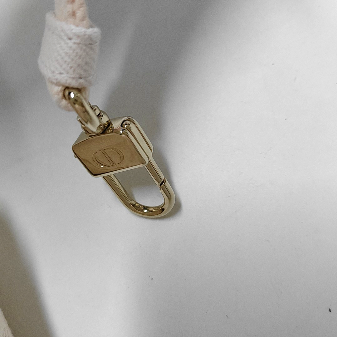 DIOR Lady D-Joy Light Pink Canvas Cannage Quilted Shoulder Bag Tote Crossbody Bag with Detachable Strap-(SKU)-962517480