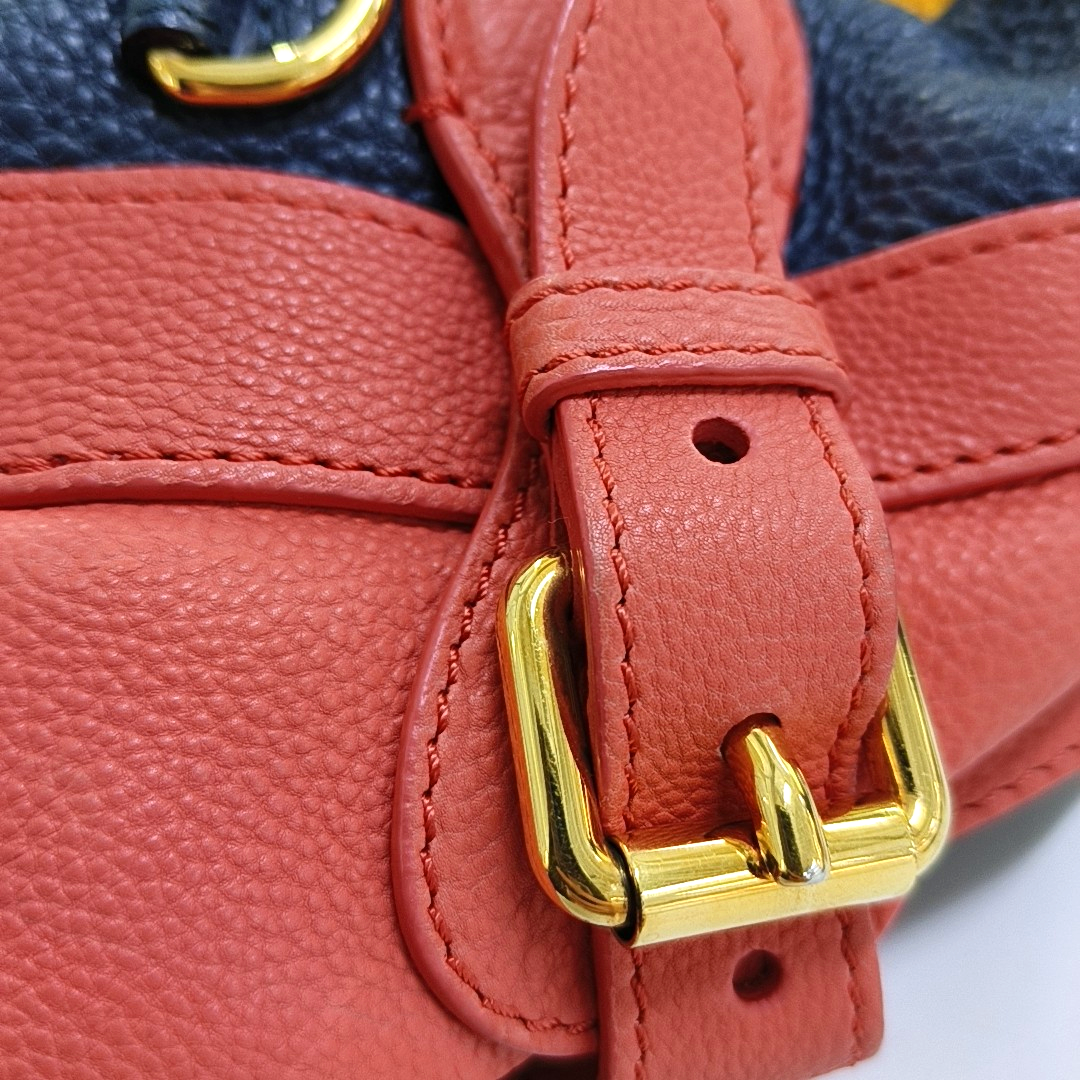 BURBERRY The Banner Dark Blue Leather Handbag Golden hardware-(SKU)-958302180