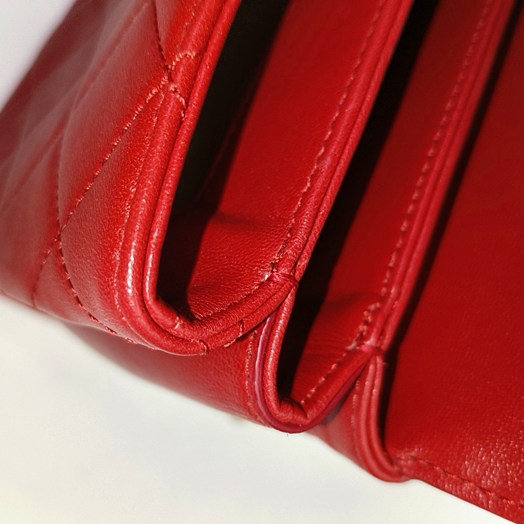 CHANEL TRENDY CC Red Calfskin Quilted Single Shoulder Bag Tote with Gold Hardware, 30 Clasp-(SKU)-946084069