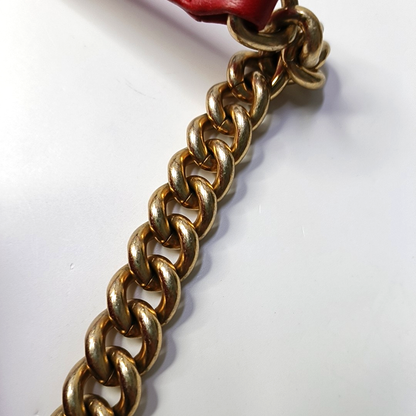 CHANEL BOY CHANEL Medium Size Red Lamb Calfskin Quilted Chevron Single Shoulder Bag Crossbody Bag Gold Hardware 23 Clasp Removable Shoulder Strap-(SKU)-964494003