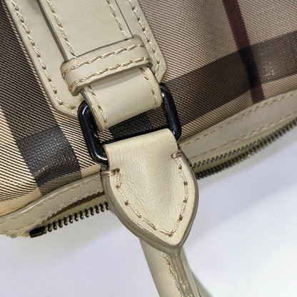 BURBERRY Gray coated canvas handbag, crossbody bag Silver Hardware-(SKU)-945698087