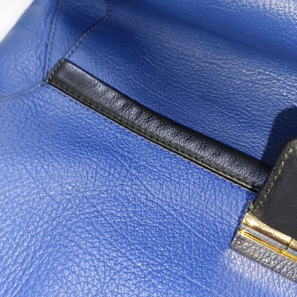 FURLA Blue cowhide single shoulder bag Golden hardware Removable shoulder strap-(SKU)-14420389