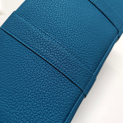 HERMÈS Garden Party 30 Izmir Blue Negonda Calf Leather Garden Bag Handbag with Silver Hardware and C-(SKU)-971169079