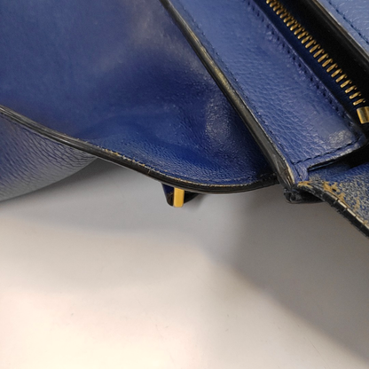 CELINE TRAPEZE Medium size Dark Blue Cowhide Swing Bag Single Shoulder Bag Handbag Golden hardware Removable shoulder strap-(SKU)-955832797