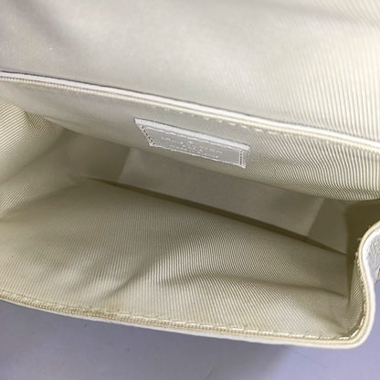 LOUIS VUITTON STEAMER Extra Small Size White Calfskin Monogram Embossed Crossbody Shoulder Bag Black Hardware Removable Shoulder Strap-(SKU)-961736730