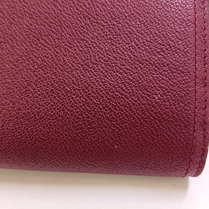 BURBERRY Henley Burgundy Cowhide Embossed Crossbody Shoulder Bag Golden hardware Removable shoulder strap-(SKU)-952775752