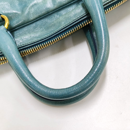 PRADA Tote bag Light Blue Cowhide Crossbody Tote Shoulder Bag Golden hardware Removable shoulder strap-(SKU)-959563238