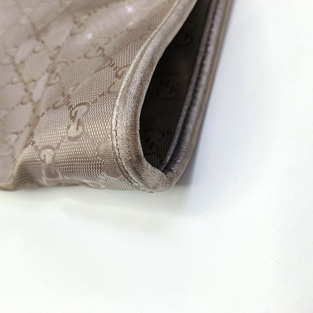 GUCCI GG Imprime Gray coated canvas monogram handbag, shoulder bag Silver Hardware-(SKU)-959892068