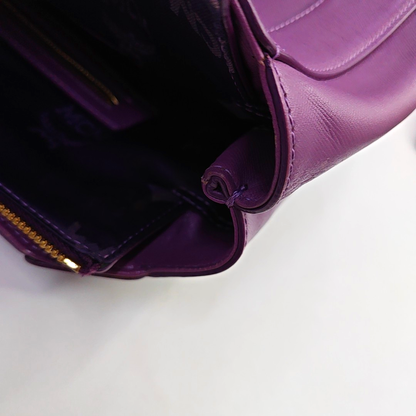 MCM NUOVO Purple Leather Crossbody Handbag Single Shoulder Bag Golden hardware Removable shoulder strap-(SKU)-951703920