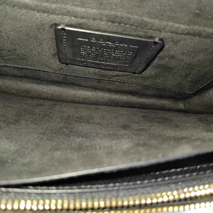 COACH KLARE Small size Black leather old flower carriage handbag Golden hardware-(SKU)-937956207
