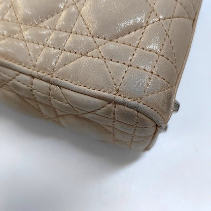 DIOR Lady Dior Mini Khaki Lamb Skin Cannage Quilted Hobo Shoulder Bag Handbag Crossbody Bag 18 Clasp Silver Hardware Removable Shoulder Strap-(SKU)-967132120