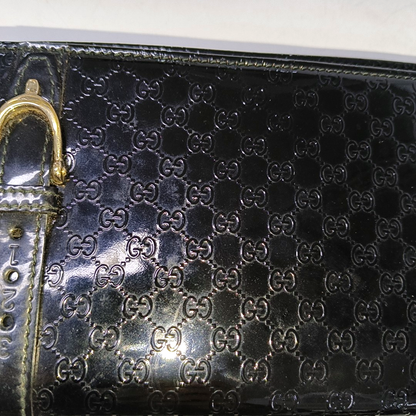 GUCCI Stirrup mini Black Cowhide Monogrammed Embossed Single Shoulder Bag Crossbody Golden hardware Removable shoulder strap-(SKU)-942760828