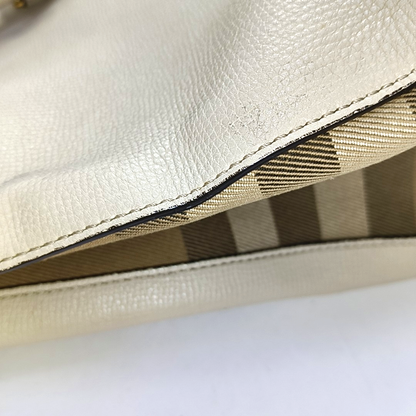 BURBERRY The Banner Large size Beige Cowhide Single Shoulder Bag Crossbody Bag Handbag Golden hardware Removable shoulder strap-(SKU)-951413572
