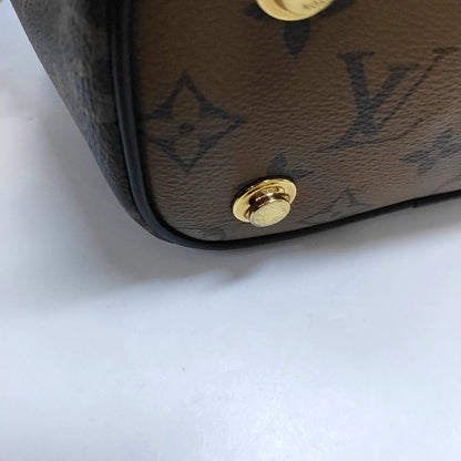 LOUIS VUITTON VANITY CHAIN POUCH Small Brown Coated Canvas Monogram Vernis Cosmetic Bag Shoulder Bag Crossbody Bag Handbag Gold Hardware Removable Shoulder Strap-(SKU)-966448523