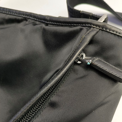PRADA Black Nylon Single Shoulder Bag Crossbody Bag Silver Hardware-(SKU)-954414851