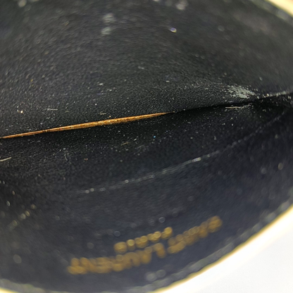 YSL MONOGRAM 米色牛皮绗缝V纹卡包 Golden hardware-(SKU)-960710040