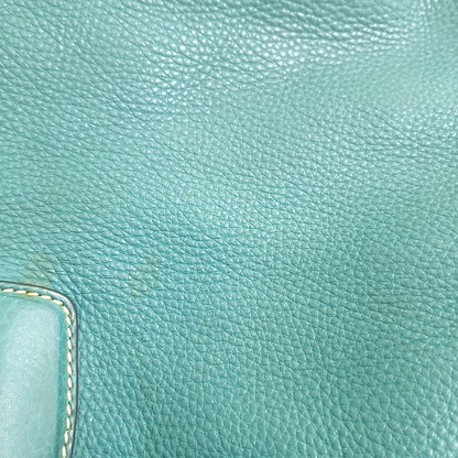 PRADA Bauletto Saffiano Teal Green Leather Handbag Golden hardware-(SKU)-947004681