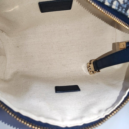 DIOR Diortravel Nomad Medium Gray Canvas Monogram Floral Jacquard Handbag Gold Hardware-(SKU)-967326935