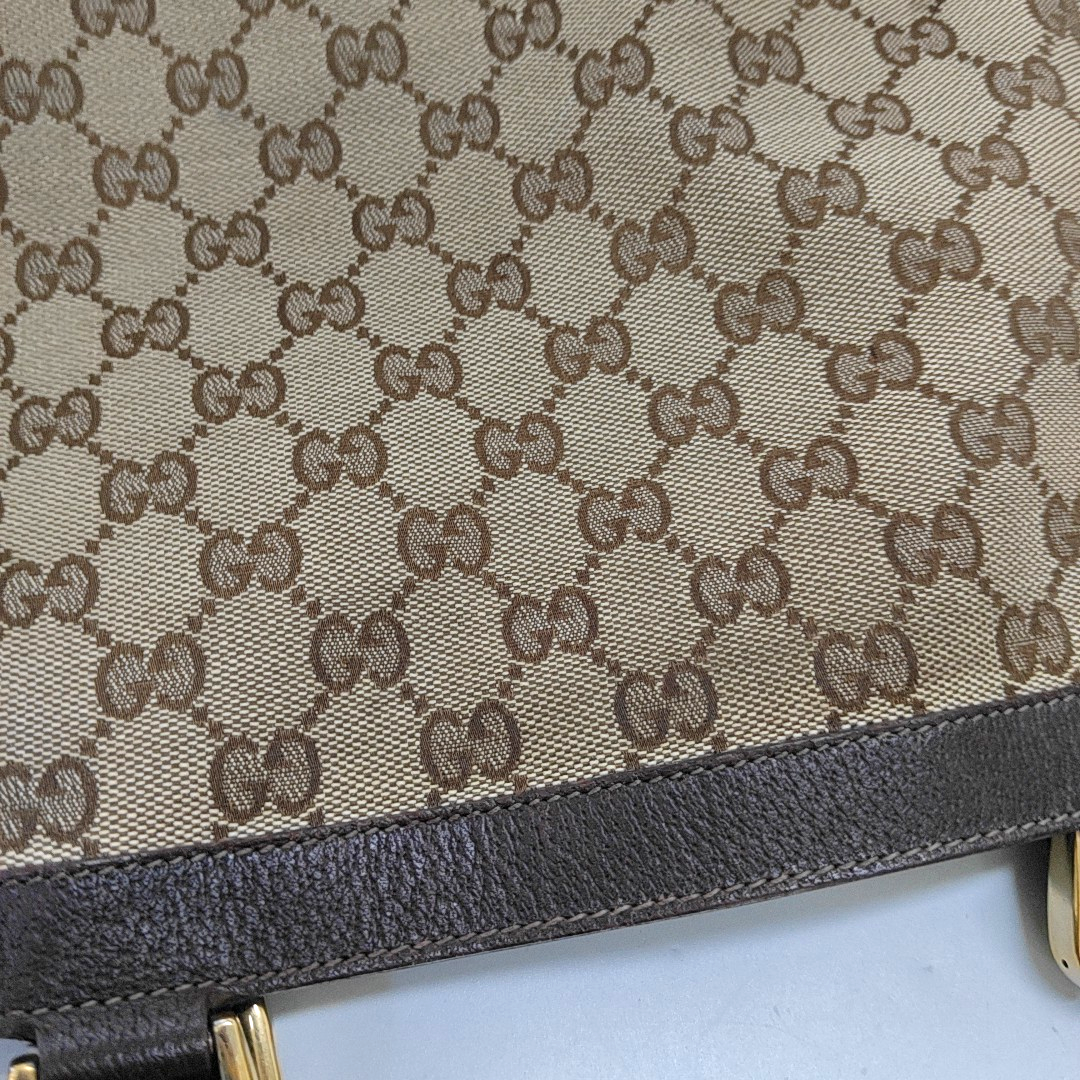 GUCCI Abbey Brown Canvas Monogram Handbag Single Shoulder Bag Golden hardware-(SKU)-959312527