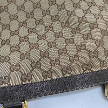 GUCCI Abbey Brown Canvas Monogram Handbag Single Shoulder Bag Golden hardware-(SKU)-959312527