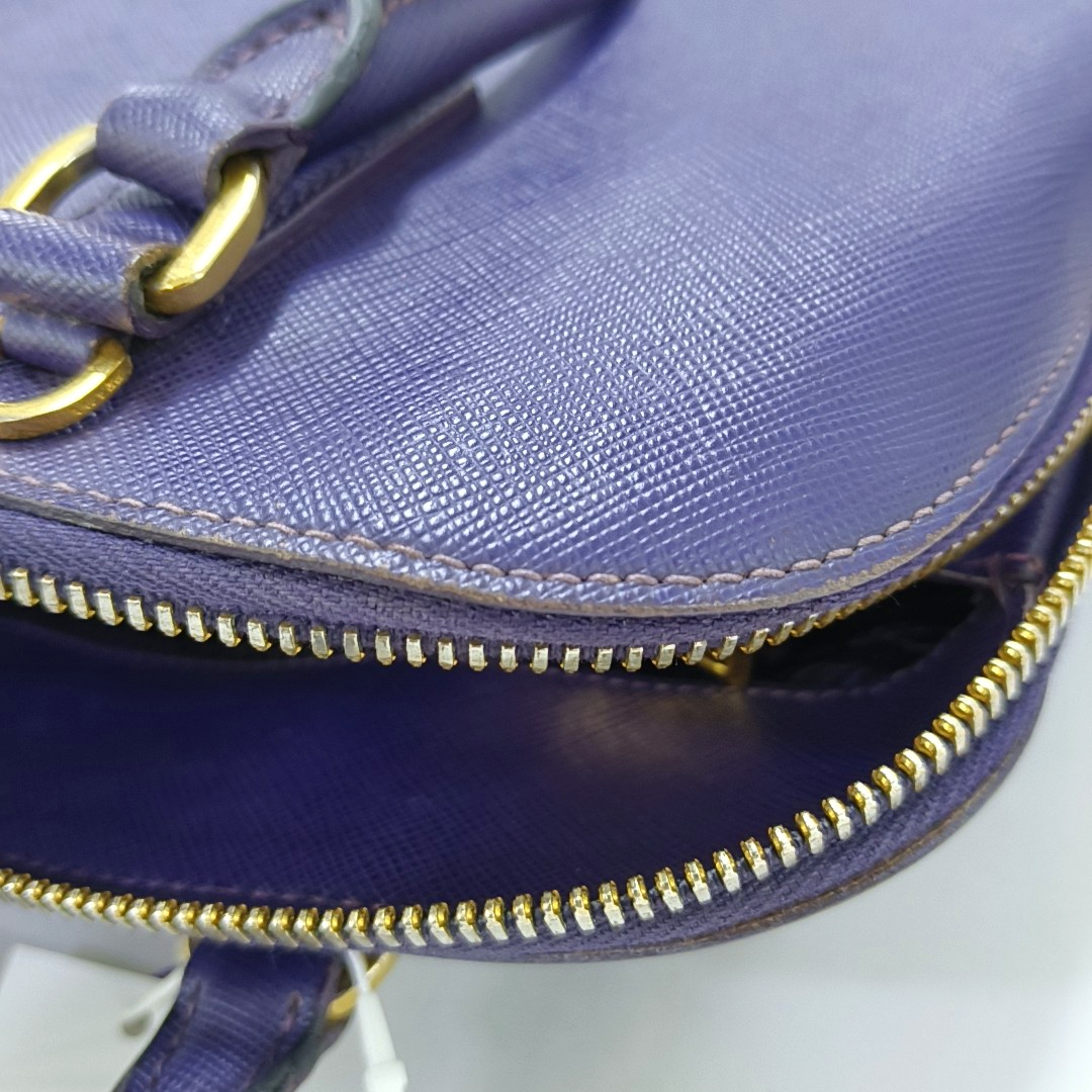 PRADA Promenade Purple Cowhide Logo Monogram Crossbody Shoulder Bag Single Shoulder Bag Golden hardware-(SKU)-950771962
