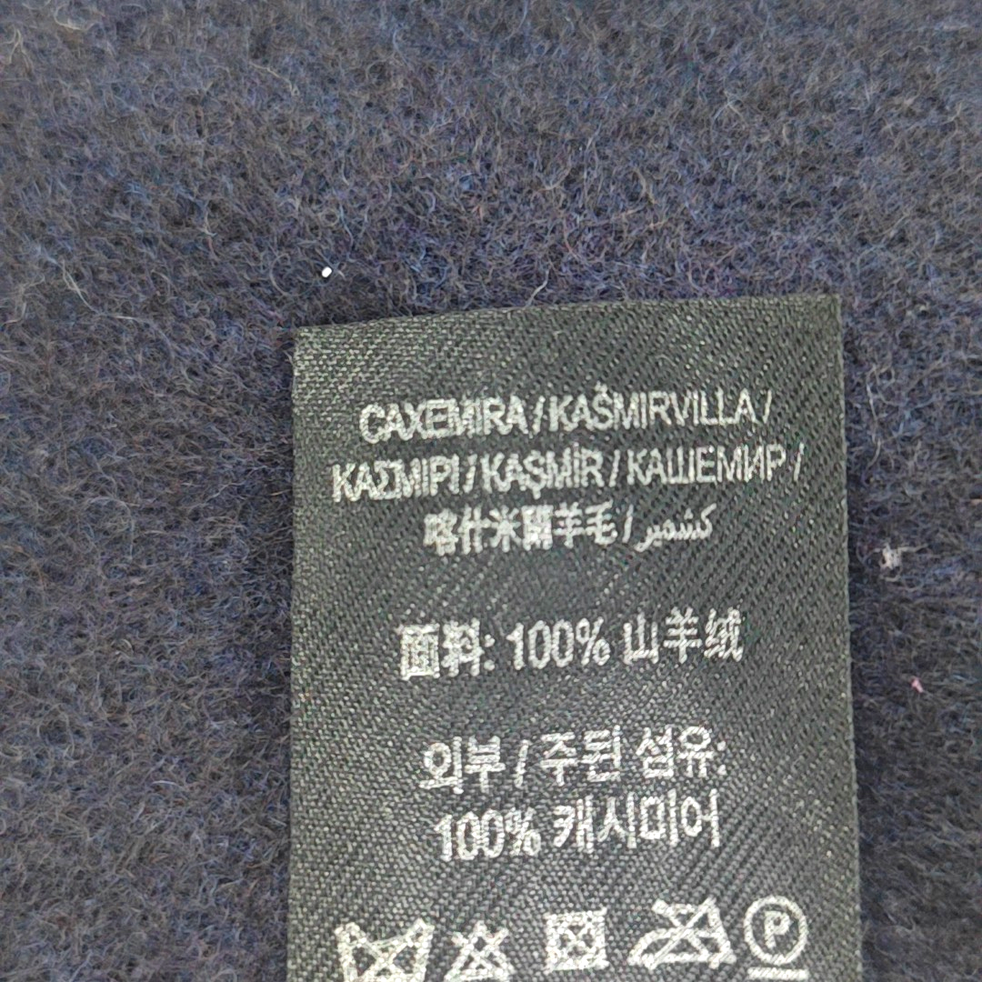 BURBERRY Dark Blue Cashmere Scarf-(SKU)-936488399