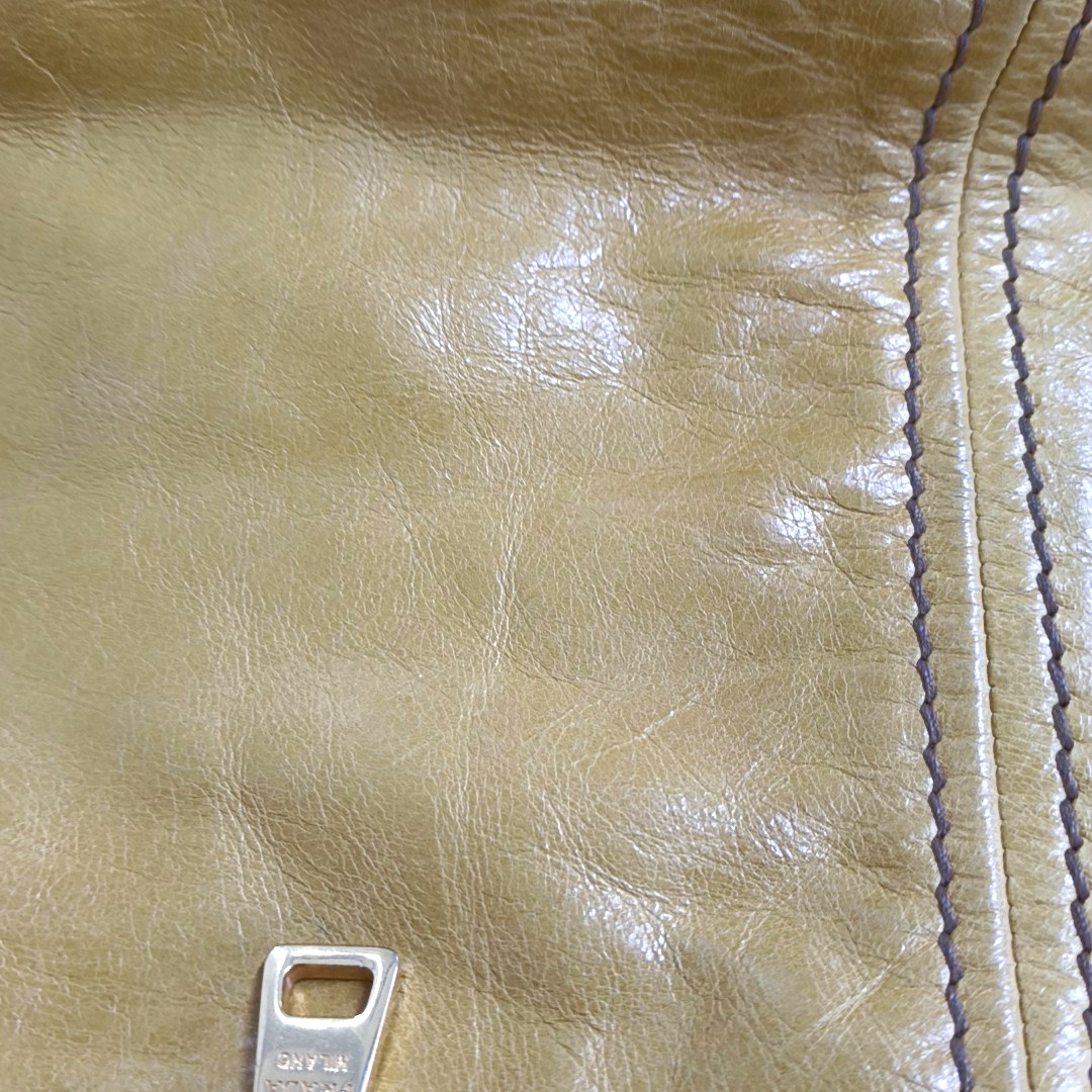 PRADA Tote bag Yellow Leather Crossbody Bag Golden hardware Removable shoulder strap-(SKU)-959736283