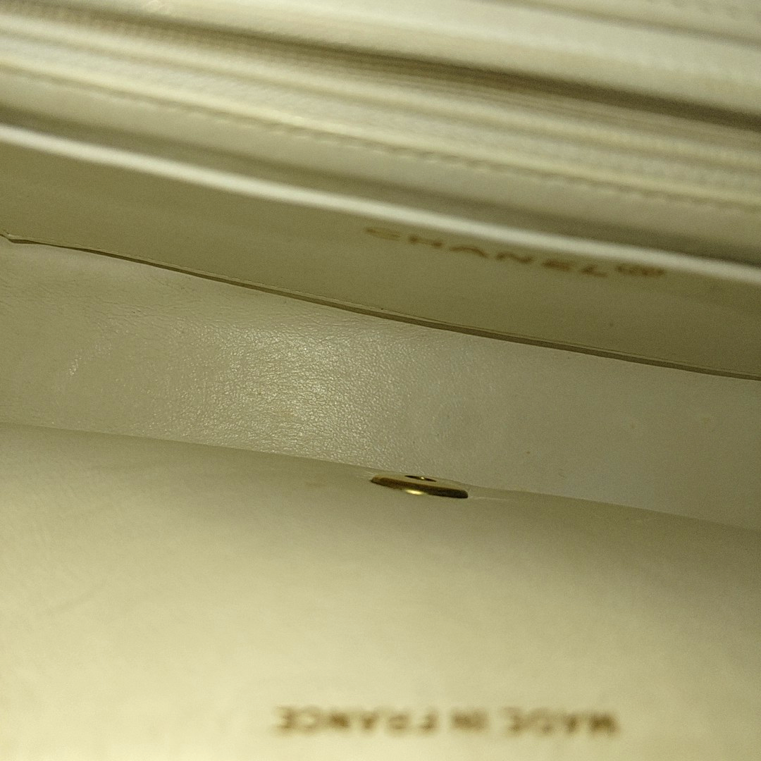 CHANEL KELLY PARENT White Calfskin Quilted Handbag with Gold Hardware, Vintage-(SKU)-931087336